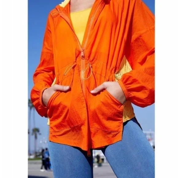 *SOLD* NWOT FP Movement One More Mile Neon Orange Lightweight Jacket Size Small - Picture 3 of 14